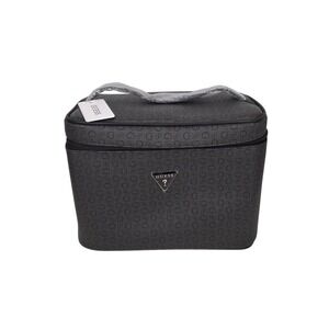 Guess BCS7200901 Coal Logo Junction Travel Top-Zip Toiletry Cosmetic Bag New